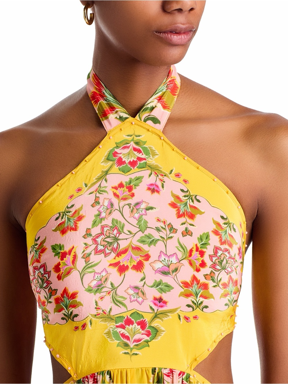 Farm Rio Beauty Scarf Maxi Halter Dress size XS - Picture 2 of 11